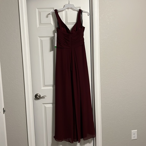 Bill Levkoff Burgundy Formal Chiffon Gown - Picture 3 of 5